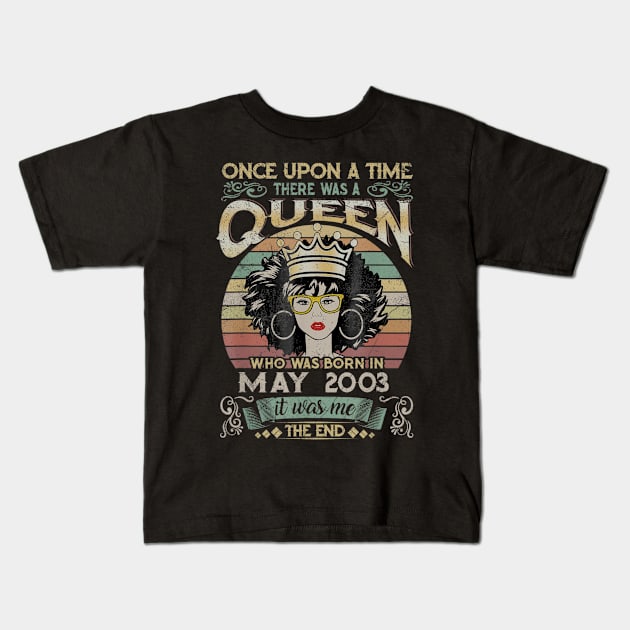 Girls 17th Birthday Queen May 2003 Queen Birthday Kids T-Shirt by daylightpombo3